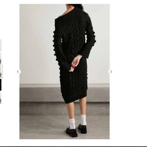 NWT Farm Rio XS Black Braided Midi Fall Winter Sweater Anthropologie Dress - Picture 7 of 10